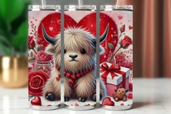 Valentine Tumbler Wrap 20 oz - baby highland cow with heart Product Image 1