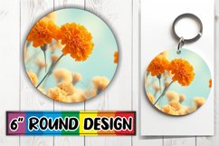 Radiant Bloom PNG: Vibrant Spring Sublimation Keychain Product Image 1