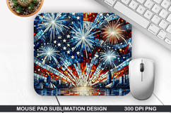 Fireworks Mouse Pad Sublimation, 4th Of July Mouse Pad PNG Product Image 1