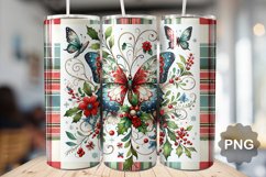 Christmas Butterfly Sublimation - 20 Oz Skinny Tumbler Product Image 1