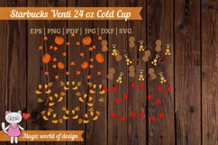 Thanksgiving day svg, Turkey Full Wrap Venti Cold Cup 24 oz Product Image 2