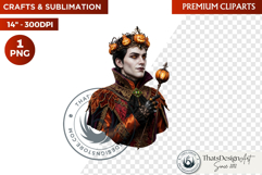Gothic Halloween Harvest Character PNG Clipart sublimation Product Image 1