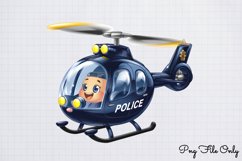 Watercolor Cute Police Clipart PNG Product Image 1