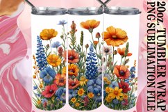 Vibrant Flower Pattern Tumbler Sublimation Product Image 1