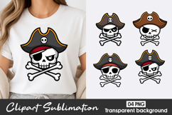 Pirate Skull Clipart PNG Product Image 1