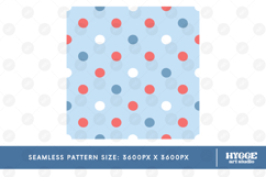 American 4th of July Coquette Polka Dot Seamless Pattern DTF Product Image 2