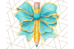 Chubby Pencil With Bows PNG Clipart, Cute School Supply Png Product Image 2