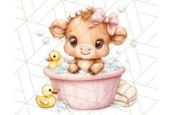 Safari Animal Babies in Bubble Baths, Cute Jungle Animal PNG Product Image 2