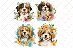 Cute Happy puppies Watercolor cliparts | Dogs Illustrations Product Image 5