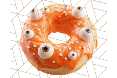 Realistic Halloween Donut Clipart PNG, Spooky Cute Sweets Product Image 2