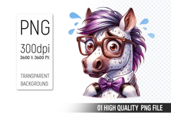 Funny Horse Clipart PNG, Sublimation Horse Design Product Image 1