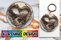 Heartfelt Landscapes: Heart Frame Keychain PNG Product Image 1