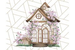Pink Cottagecore Garden PNG Clipart, Vintage Floral Art Product Image 2