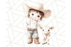 Cowboy Clipart PNG, Kid Western Country Graphic Product Image 2