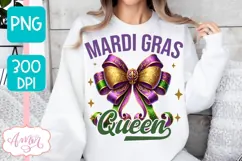 Mardi Gras Queen PNG Sublimation design, Mardi gras shirt Product Image 3