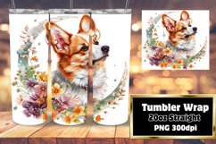 Petal Pup: Watercolor Tumbler Wrap 20oz Product Image 1