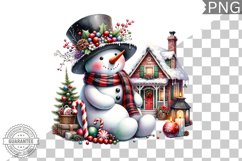 Christmas Snowman Sublimation - Clipart PNG Design Product Image 1
