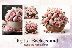 Easter Egg Flower Background Backdrop Wallpaper Wall Art_46 Product Image 1