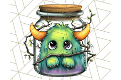 Halloween Monster Clipart PNG, Monsters in Jars, Spooky Png Product Image 2