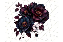 Gothic Floral PNG, Dark Aesthetic Flowers Clipart Print Product Image 5