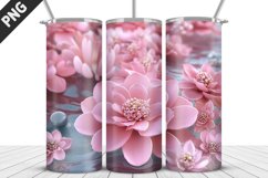 3D Flowers Tumbler Wrap | Sublimation Design | Tumble PNG Product Image 3