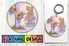 Timeless Round Keychains PNG, Cross Product Image 1