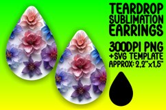 Vibrant Springtime Print Teardrop Earrings: Sublimation Styl Product Image 1