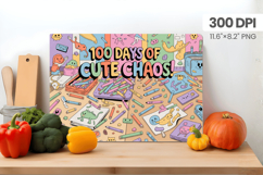 100 days of school Cutting Board PNG Design, Teacher PNG Product Image 1