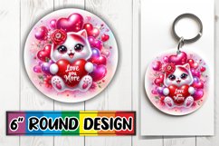 Sweet Sublimation Round Ornaments, Valentines Product Image 1