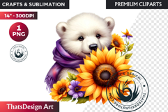Cute Autumn Animals &amp; Sunflowers - Thanksgiving Clipart Product Image 1