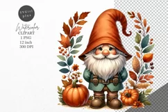 Autumn clipart, Autumn gnome clipart, Fall clipart Product Image 1