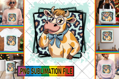 ENCHANTED TSHIRT Designs PNG, Cute Cow Product Image 1