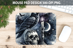 Watercolor Crow Mouse Pad Sublimation - Animal PNG Product Image 1