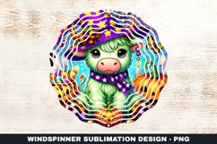 Halloween Highland Cow Wind Spinner Sublimation Design Product Image 1