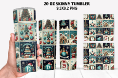Christmas Skinny Tumbler 20oz Wrap Design, Christmas Tumbler Product Image 1