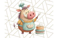Cozy Safari Baking Animals PNG, Cute Jungle Kitchen Art Product Image 2