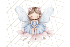 Pastel Blue Fairy Garden Clipart, Enchanted Cottagecore Png Product Image 2