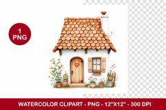 spring png watercolor clipart - cute house Product Image 1