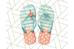 Coral and Aqua Summer Clipart PNG Pastel Tropical Icons Product Image 2