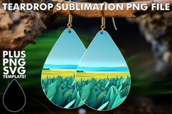 Spring Teardrop Earring Beautiful Landscape Sublimation Product Image 1