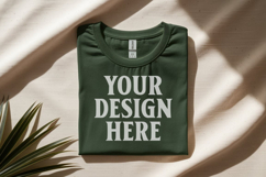 Gildan 64000 Charcoal Folded T-Shirt Mockup | Flat Lay Unise Product Image 1