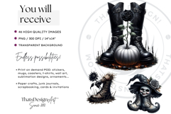 Halloween Character Boots - Spooky Gothic Clipart PNG Product Image 2