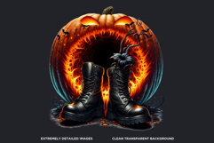 Halloween Character Boots - Spooky Gothic Clipart PNG Product Image 3