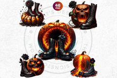 Halloween Character Boots - Spooky Gothic Clipart PNG Product Image 4
