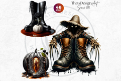 Halloween Character Boots - Spooky Gothic Clipart PNG Product Image 5