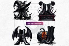 Halloween Character Boots - Spooky Gothic Clipart PNG Product Image 7