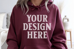 Maroon Gildan 18500 Hoodie Mockup, Unisex Sweatshirt Mo Product Image 1