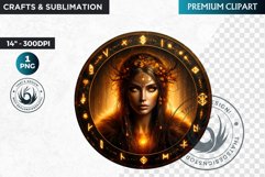 Embla Viking Warrior Clipart, Norse Hero, celtic sublimation Product Image 1