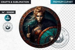 Lagertha Viking Warrior Clipart, Norse Hero, celtic Clipart Product Image 1