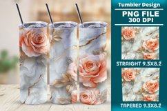 3D Rose Tumbler 20oz skinny wrap design, Tumbler design Product Image 1
